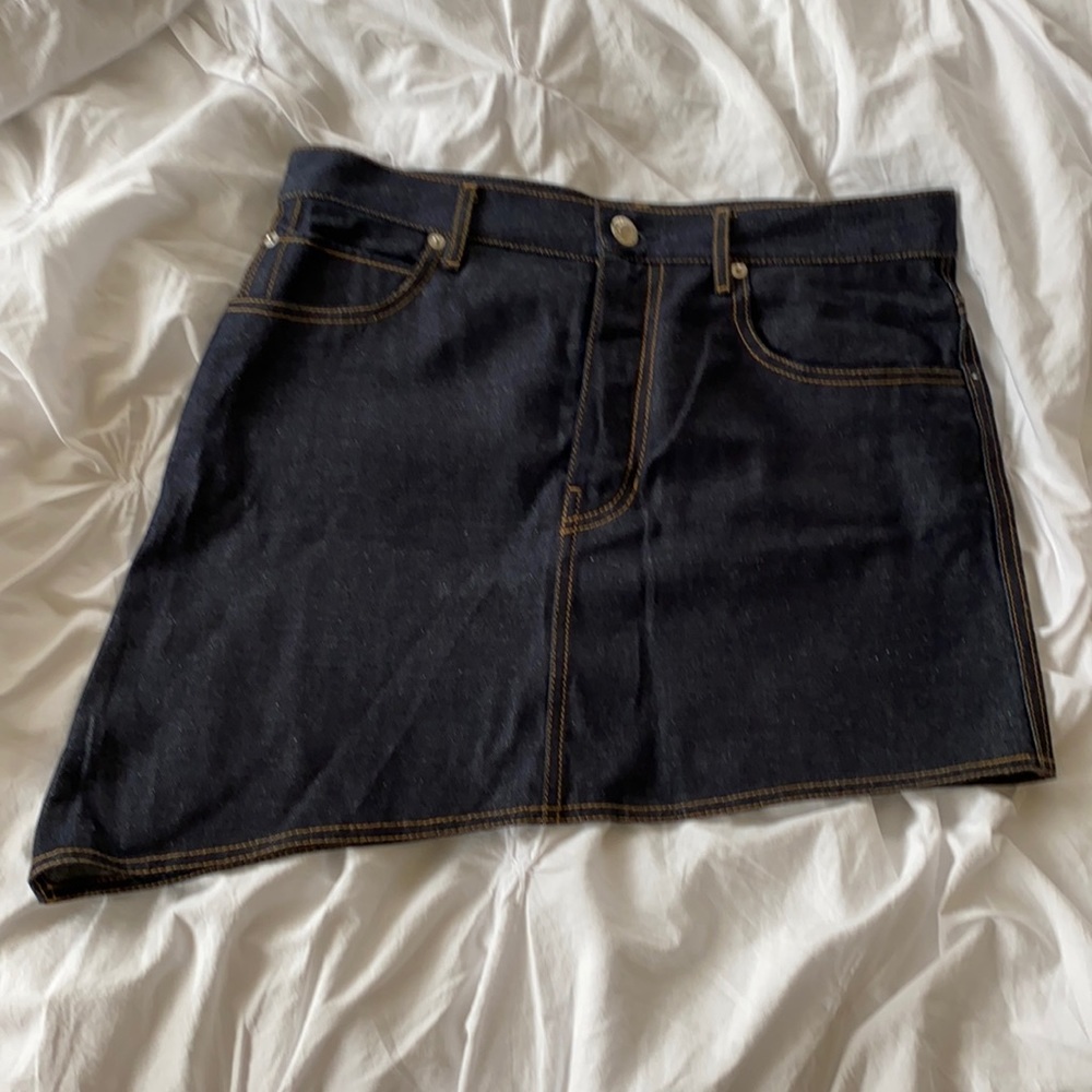 Helmut Lang asymmetrical denim skirt